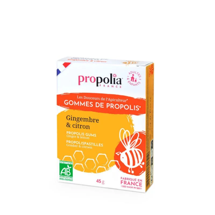 image de Gommes de Propolis Gingembre & Citron Bio - 45 g - Propolia
