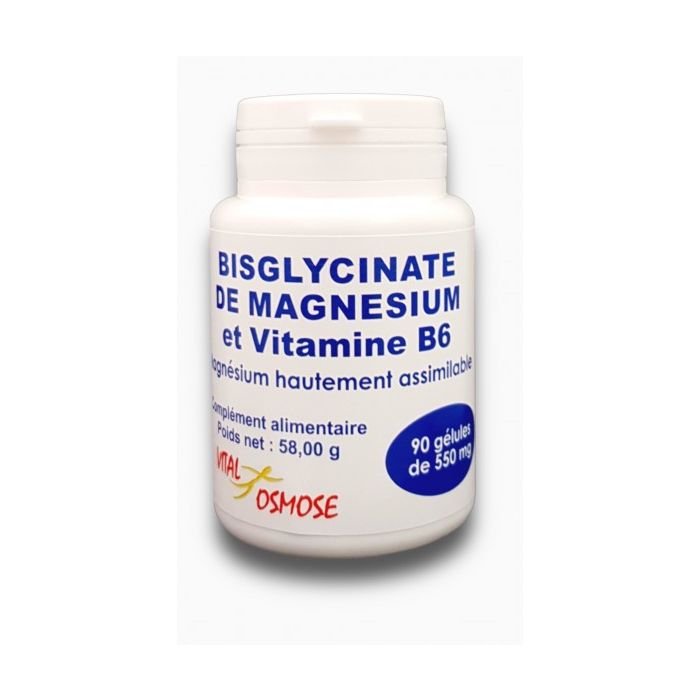 image de Bisglycinate de Magnésium et Vitamine B6 - 90 gélules - Vital Osmose